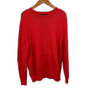 Nautica Classic Crewneck Cotton Knit Red Anchor Nautical Sweater NWT Size Large